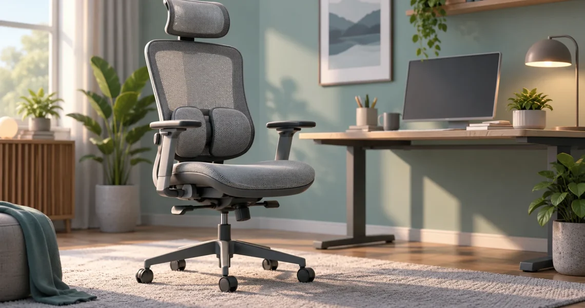 Illustration IA d’une chaise de bureau réglable générique